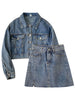 Suit 2022 female summer Korean design niche short jacket + high waist denim skirt