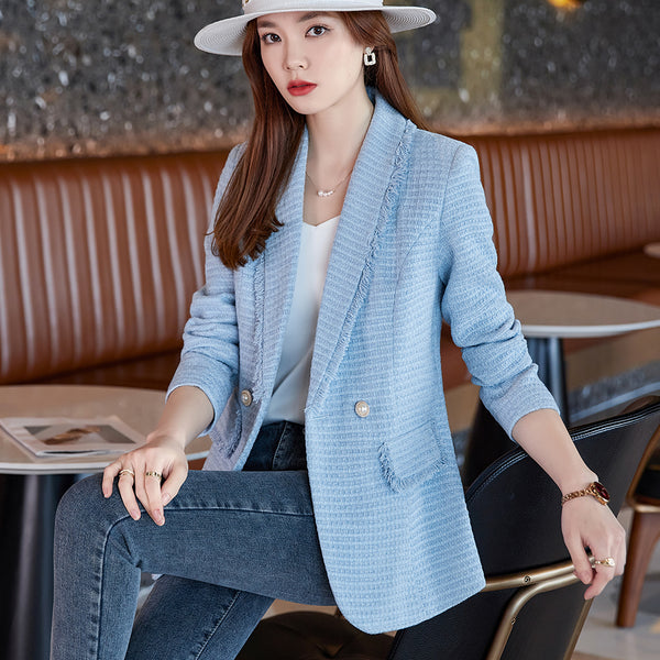 Suit 2023 Spring Autumn Ladies Fashionable Western style Lapel Long-sleeved Single Button Slim Casual Suit Jacket
