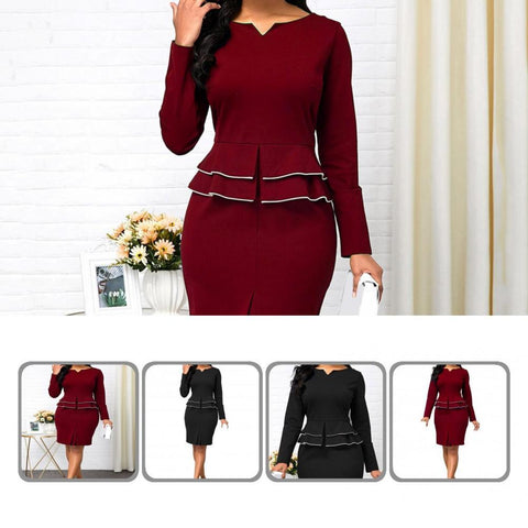 Suit 2Pcs/Set Business Women Zipper Closure Slim Professional Suit Female Skirt Zipper Closure   for Work