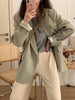 Suit Coat Women 2023 Spring and Autumn Double Breasted Green Suit Temperament Top Blazer Women Jacket Women Coats Coat Clothing