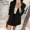 Suit Jacket 2023 Ladies Top White Wild Korean Version Casual Spring and Autumn Drape Suit Short Skirt Suit Women