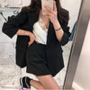 Suit Jacket 2023 Ladies Top White Wild Korean Version Casual Spring and Autumn Drape Suit Short Skirt Suit Women