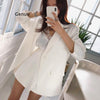 Suit Jacket 2023 Ladies Top White Wild Korean Version Casual Spring and Autumn Drape Suit Short Skirt Suit Women