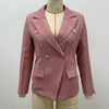 Suit Jacket  Flap Pockets   Office Blazer Women Button Placket Slim Business Office Coat