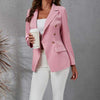 Suit Jacket  Flap Pockets   Office Blazer Women Button Placket Slim Business Office Coat