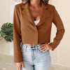Suit Jacket Stylish Skin-touching Women Blazer Casual Women Elegant Short Blazer Workwear