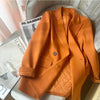 Suit Jacket Women's Thickened Autumn And Winter Orange Woolen Coat Loose Temperament Double Breasted Blazer h1988