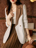 Suit Jacket Women's Tweed French Style High-end  Autumn Big Lapel Suit Blazer Hit Color Patchwork Pockets Coats