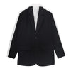Suit Streak Splice Black Blazer Coat  Lapel Long Sleeve Pocket Coat Patchwork Jacket Autumn 2022 Korean Streetwear