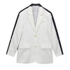 Suit Streak Splice Black Blazer Coat  Lapel Long Sleeve Pocket Coat Patchwork Jacket Autumn 2022 Korean Streetwear