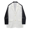 Suit Streak Splice Black Blazer Coat  Lapel Long Sleeve Pocket Coat Patchwork Jacket Autumn 2022 Korean Streetwear