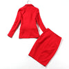 Suit Suit Female Red High Waist Bag Hip Skirt Temperament Slim Small Suit Jacket Two-piece 2022 Autumn Women's Clothing