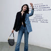 Suit Women Spring and Autumn Personality Irregular Denim Jacket Slim Small Suit Female Blazer OL Blazers NS1852