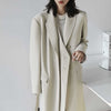 Suit coat female autumn winter heavy temperament double lapel long loose suit jacket over knee windbreaker female