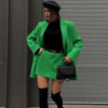 Suit suit elegant green office women Blazers 2 piece suit jacket + skirt 2023 street party Suits suits