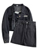 Suit women's summer temperament 2022 Korean women's style denim jacket + high-waist denim skirt