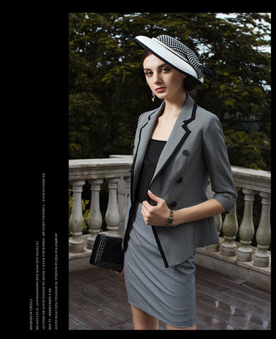 Suits Women 2 Piece Set Office Lady Business Formal Work Blazer Coat and Mini Pencil Skirt Elegant OL Female Suit Clothing