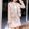 Suits Women Runway Designer Elegant Office Ladies Formal Tweed Blazer Short Jacket Coat Mini Skirt 2 Piece Set Suit Outfit