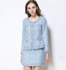 Suits Women Runway Designer Elegant Office Lady Formal Tweed Wool Blazer Jacket Mini Skirt 2 Piece Sets 2023 Autumn Winter
