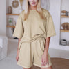 Summer 2 Pieces Set Tracksuit Women's Casual Sets Oversize Solid Short Sleeve T-shirts Women Suit Streetwear Ladies Shorts Suits