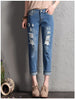 Summer 2022 Ladies Boyfriend Jeans For Women Female Elastic High Waist Mom Ripped Jeans Woman Pants Denim Jean Femme Trousers