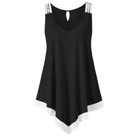 Summer 2022 Tank Top Womens Tunic Lace Hollow Out Sleeveless Tops Casual Solid Spaghetti Strap Camis Clothes Women haut femme
