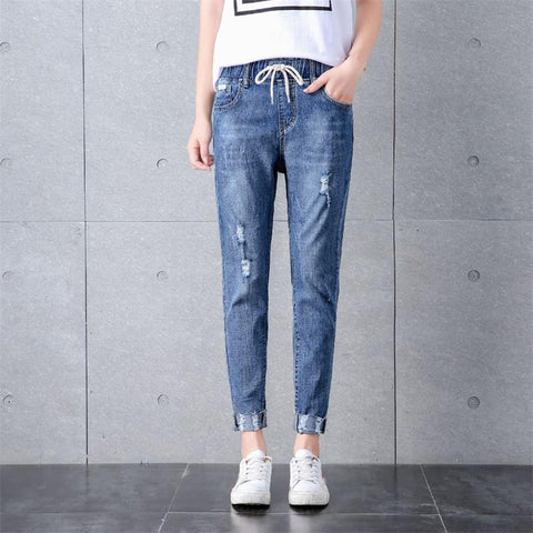 Summer 2022 Trousers Female Boyfriend Jeans For Women Elastic Denim Pants Slim Mom Jeans High Waist Jeans Woman Jean Mujer Femme