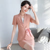Summer 2023 Professional Women's Skirt Suit Casual  Ladies Pink Jacket Small Suit Female Elegant Slim Skirt