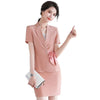 Summer 2023 Professional Women's Skirt Suit Casual  Ladies Pink Jacket Small Suit Female Elegant Slim Skirt