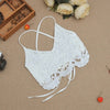 Summer 2022 Women Crop Tops Sexy Lace Flowers Tank Top White Black New Korean Fashion Hollow Out Sling Camis Crop Tops