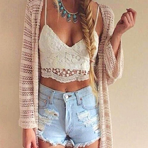 Summer 2022 Women Crop Tops Sexy Lace Flowers Tank Top White Black New Korean Fashion Hollow Out Sling Camis Crop Tops