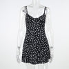Summer 2023 Sexy Mini Split Dresses Women Casual Dress Floral Printed Sleeveless Backless Slim Fit Sling Dress