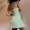 Summer 2023 Sexy Mini Split Dresses Women Casual Dress Floral Printed Sleeveless Backless Slim Fit Sling Dress