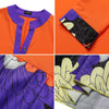 Summer 3/4 Sleeve Patchwork Hem Dress VONDA Women Retro Floral Print Pleated Dresses A-Lined Vestidos Female Orange Color Robes