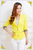 Summer Autumn Casual Yellow Women's Blazer Female Suit Jackets Button Pockets Leopard Print Plus Sze Blazers Womens Coat S-4XL