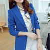 Summer Autumn Fashion Slim Elegant Blue Black Single Button Work Office Lady Suit Female Basic Blazer Coat Women Blazers Jackets