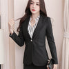 Summer Autumn Fashion Slim Elegant Blue Black Single Button Work Office Lady Suit Female Basic Blazer Coat Women Blazers Jackets