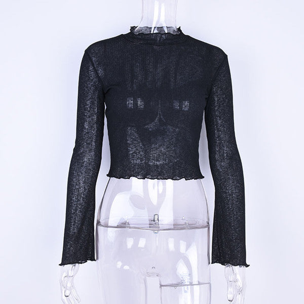 Summer Autumn Thin Women Tops And Blouses 2022 Sexy Ladies Long Sleeve White Black Shirts Femme High Street Blusa Feminina