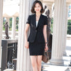 Summer Black Blazer Women Bussiness Suits Skirt and Jacket Sets Short Sleeve Ladies  Work Wear Uniform