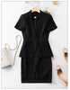 Summer Black Blazer Women Bussiness Suits Skirt and Jacket Sets Short Sleeve Ladies  Work Wear Uniform