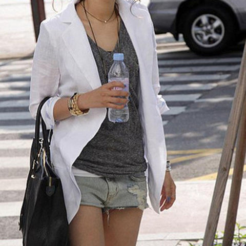 Summer Black Women Blazers And Jackets White Ladies Office Suits Womens Business Chaquetas Mujer Jacket Female Casaco 50N0354