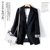 Summer Blazer Woman Long Sleeves Japan Style Female Clothing Suit Collar  Loose Splicing Pocket Houthion Casual Jacket