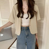 Summer Blazers Women 2023 Solid Simple Leisure Thin Loose Single Breasted Korean Style Streetwear Youth All-match Cozy
