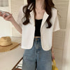 Summer Blazers Women 2023 Solid Simple Leisure Thin Loose Single Breasted Korean Style Streetwear Youth All-match Cozy