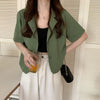 Summer Blazers Women 2023 Solid Simple Leisure Thin Loose Single Breasted Korean Style Streetwear Youth All-match Cozy