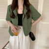 Summer Blazers Women 2023 Solid Simple Leisure Thin Loose Single Breasted Korean Style Streetwear Youth All-match Cozy