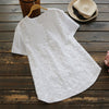 Summer Blouse Plus Size Women Embroidery Blusas 2022 Casual Patchwork Linen Shirt Work Tos Tunic Blusa Feminina Oversized