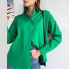 Summer Blue Shirt Casual Cotton Oversize Women Blouses Loose Long Sleeve Basic Tops Female Solid Elegant Office Shirt Blouse