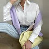 Summer Blue Shirt Casual Cotton Oversize Women Blouses Loose Long Sleeve Basic Tops Female Solid Elegant Office Shirt Blouse