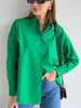 Summer Blue Shirt Casual Cotton Oversize Women Blouses Loose Long Sleeve Basic Tops Female Solid Elegant Office Shirt Blouse